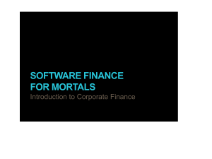 Software Finance For Mortals