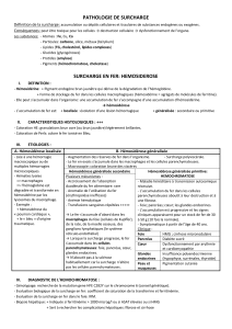 Pathologies de surcharge : H&eacute;mosid&eacute;rose, St&eacute;atose