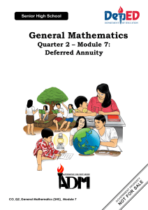 GeneralMathematics(SHS) Q2 Mod7 DeferredAnnuity V1