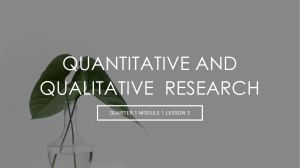 RESEARCH 1 - Lesson 3 - Difference: Qualitative Research vs. Quantitative Research