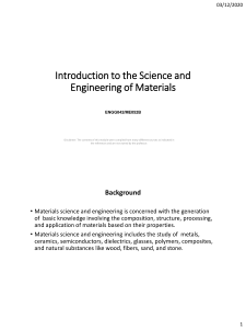 Chapter 1-Introduction to the Science and Engineering of Materials