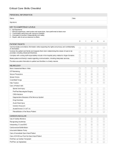 ICU RN Skills checklist