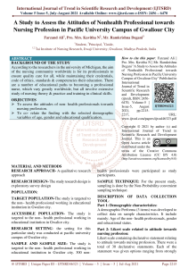 319 A Study To Assess The Attitudes of Nonhealth Professional