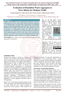 342 Evaluation of Demolition Waste Aggregates in Paver Blocks for Medium Traffic