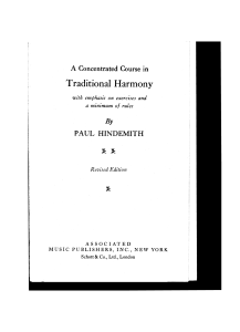 A Concentrated Course in Traditional Harmony Book I - Paul Hindemith