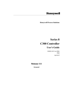 Honeywell C300 Controller User Guide - Series 8