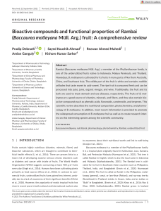 Bioactive compounds and functional properties of Rambai  (Baccaurea motleyana Müll. Arg.) fruit A comprehensive review