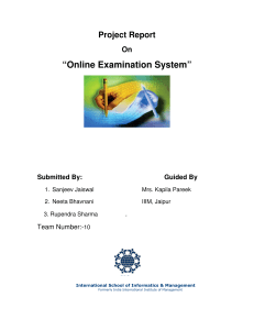Project Report On Online Examination Sys
