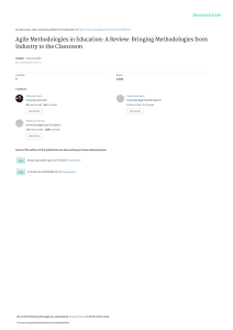 Agile Methodologies in Education: A Review