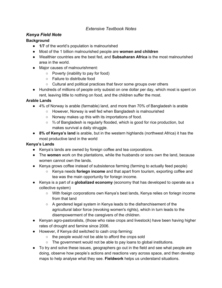 AP Human Geography Unit 1 Notes