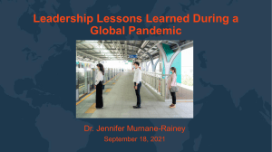 Leadership Lessons Learned During a Global Pandemic