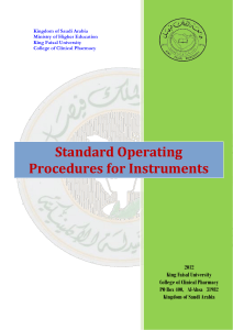 Standard Operating Procedures for Instruments 2012