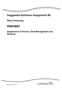 Risk Financing Assignment 06 Solutions