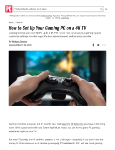 How to Set Up Your Gaming PC on a 4K TV   PCMag