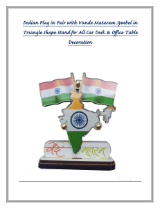 Indian Flag in Pair with Vande Mataram Symbol in Triangle Shape Stand for All Car Desk & Office Table Decoration