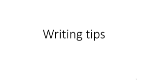 07 Writing tips