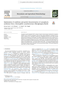 Optimization of conditions and partial characterization of cyanophycin synthetase from a thermophilic cyanobacterium Chlorogloeopsis fritschii