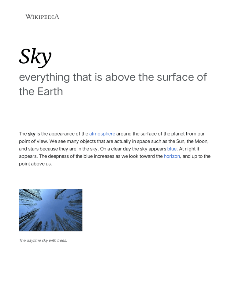Sky Simple English Wikipedia The Free Encyclopedia