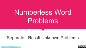Numberless Multi Step Word Problems