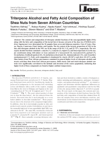 Shea Nut Triterpene & Fatty Acid Composition Analysis