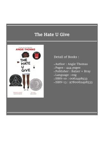 Books [ʀᴇᴀᴅ] The Hate U Give