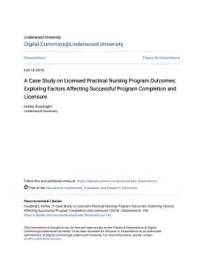 A Case Study on Licensed Practical Nursing Program Outcomes  Expl