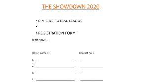 the showdown (registration form)
