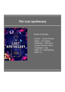 Get ᵇᵒᵒᵏ The Lost Apothecary