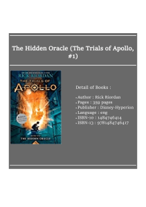 [ᴅᴏᴡɴʟᴏᴀᴅ] ʙᴏᴏᴋ The Hidden Oracle (The Trials of Apollo, #1)