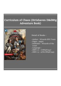 Download [ᵉᴮᵒᵒᵏ] Curriculum of Chaos (Strixhaven D&d/Mtg Adventure Book)
