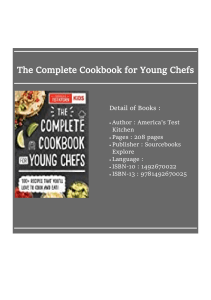 (Read) ᵇᵒᵒᵏ The Complete Cookbook for Young Chefs