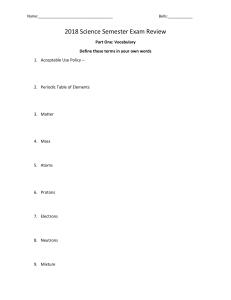 Science Exam Review 2018