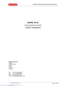 Quartzlock Model A5-32 Operation And Service Manual