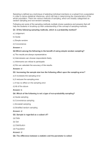 Sampling Methods MCQs: Statistics Practice Questions