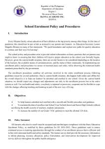School Enrolment Policy and Procedures