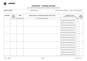 Internship Training Record