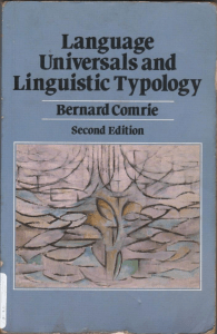 Language Universals and Linguistic Typology Syntax and Morphology  
