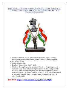 Indian Flag In Pair With Satyamev Jayate Symbol In Triangle Shape Stand For All Car Desk & Office Table Decoration