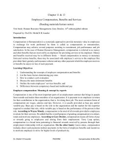 Chapter 11 MBA lecture compensation