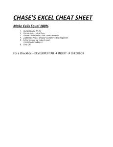 Excel Notes CheetSheet