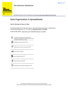 Data Organization in Spreadsheets