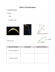 1.5 Projectile motion