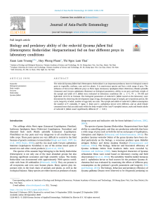 Biology and predatory ability of the reduviid Sycanus falleni fed on four different preys in laboratory conditions