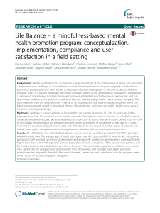 Life Balance Program: Mindfulness & Mental Health Research