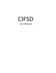 CIFSD User Guide v1.0