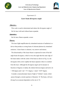 9 Laser beam divergence