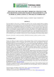 ECEE2018 - INFLUENCE OF NON-LINEARITY MODELING STRATEGY FOR SITE RESPONSE ESTIMATION