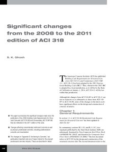 Significant changes from the 2008 to the 2011 edition of ACI 318