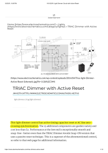    ++110V 220V Light Dimmer Circuit with Active Reset