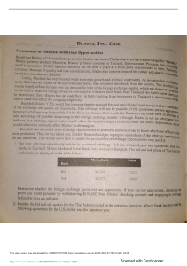 Blades Inc. Arbitrage Case Study